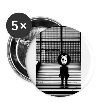 Dog in Hoodie Standing on the Steps - Street Art - Buttons large 2.2'' (5-pack) - white