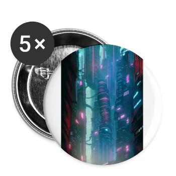 Cityscape with tall futuristic buildings - Buttons large 2.2'' (5-pack) - white