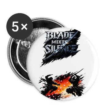 Blade Meets Silence Duel - Buttons large 2.2'' (5-pack) - white