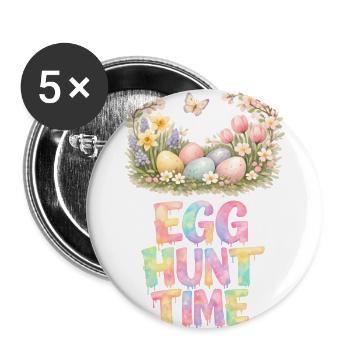 Egg Hunt Time Floral Easter Frame - Buttons large 2.2'' (5-pack) - white