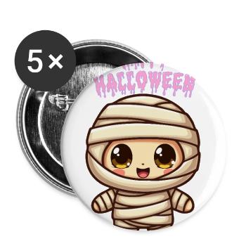 Kawaii Mummy Happy Halloween Baking Apron Spooky - Buttons large 2.2'' (5-pack) - white