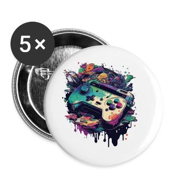 Get Ready to Level Up with Game Controller T-Shirt - Buttons large 2.2'' (5-pack) - white