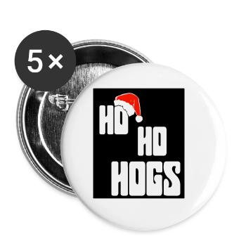 Ho Ho Hogs Classic T Shirt - Buttons large 2.2'' (5-pack) - white