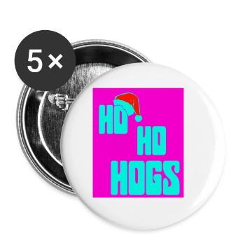 Ho Ho Hogs T Shirt - Buttons large 2.2'' (5-pack) - white