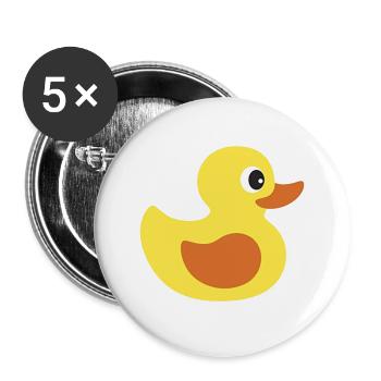 Yellow Cool Rubber Duck - Buttons large 2.2'' (5-pack) - white