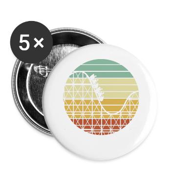 Roller Coaster - Buttons large 2.2'' (5-pack) - white