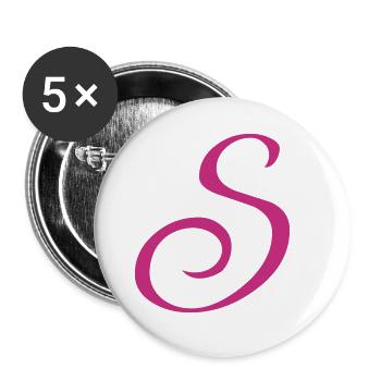 S - Letter - Buttons large 2.2'' (5-pack) - white