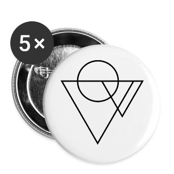 Triangle Circle - Buttons large 2.2'' (5-pack) - white