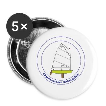 Optimist Sailing Dinghy - Buttons large 2.2'' (5-pack) - white