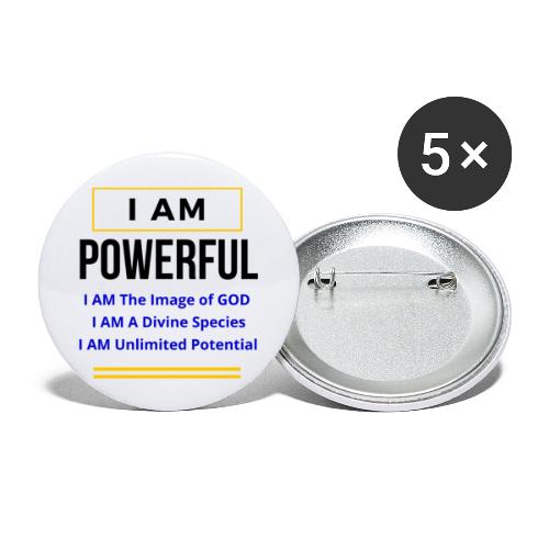 I AM Powerful (Light Colors Collection) - Buttons large 2.2'' (5-pack)