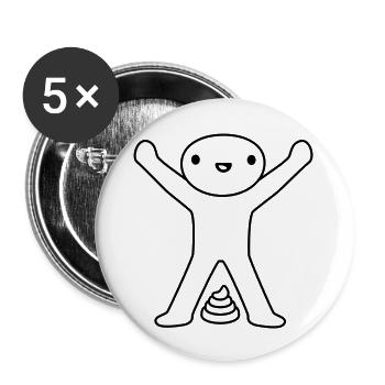Happy child poop made - Buttons large 2.2'' (5-pack) - white