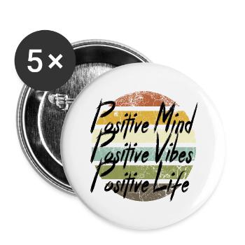 Be Positive - Buttons large 2.2'' (5-pack) - white