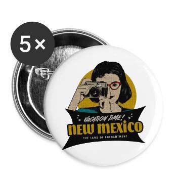 Vintage New Mexico Tourist - Buttons large 2.2'' (5-pack) - white