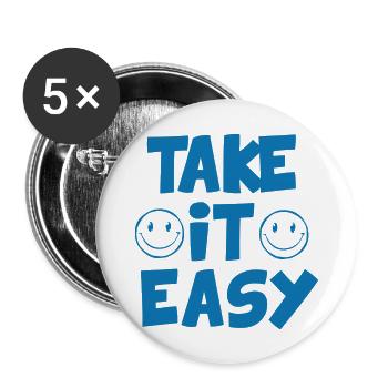 take it easy - Buttons large 2.2'' (5-pack) - white
