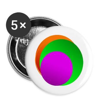 COLORFUL CIRCLES - Buttons large 2.2'' (5-pack) - white