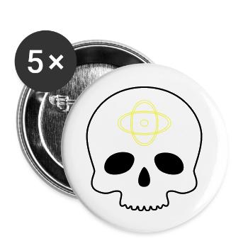 skull nuclear power symbol vector - Buttons large 2.2'' (5-pack) - white