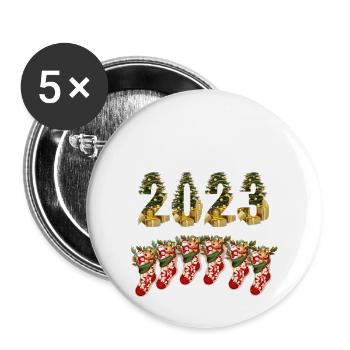 Merry Christmas dancing with Santa Claus - Buttons large 2.2'' (5-pack) - white