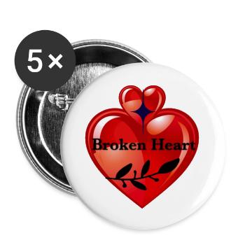 Broken heart - Buttons large 2.2'' (5-pack) - white