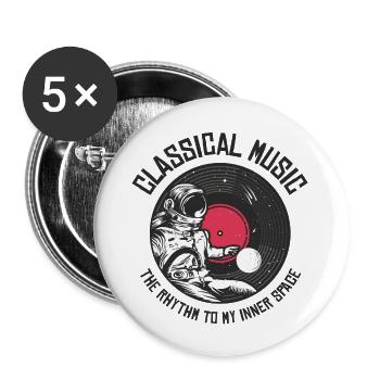 Space Astronaut Classical Music Astronomy - Buttons large 2.2'' (5-pack) - white