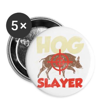 Hog Swine Hunt Hunting Pig Hunting Hog Removal - Buttons large 2.2'' (5-pack) - white