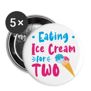Eating Ice Cream For Two Ice Cream - Buttons large 2.2'' (5-pack) - white