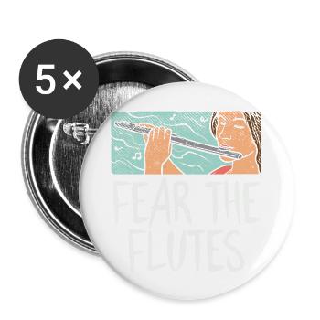 Fear The Flutes - Buttons large 2.2'' (5-pack) - white