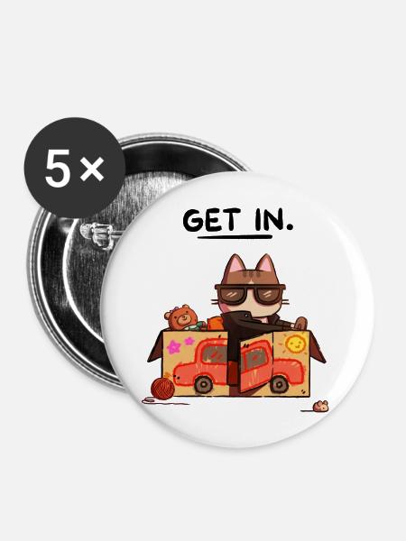 Get In - Buttons large 2.2'' (5-pack) - white