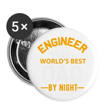 Engineer By Day World s Best Dad By Night - Buttons large 2.2'' (5-pack) - white