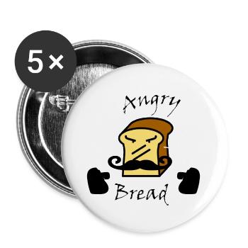 Angry Bread - Buttons large 2.2'' (5-pack) - white