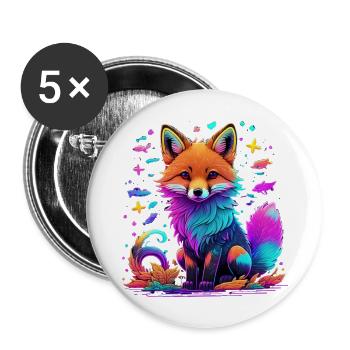 Cute fox - Buttons large 2.2'' (5-pack) - white
