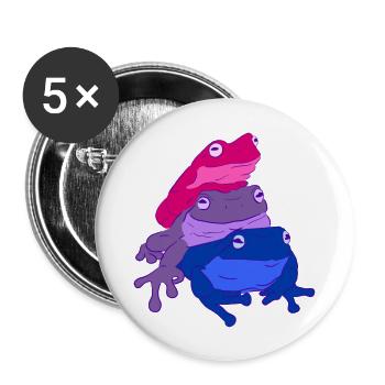 Bi Frogs Flag - Buttons large 2.2'' (5-pack) - white