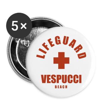 Lifeguard Beach yellow - Buttons large 2.2'' (5-pack) - white