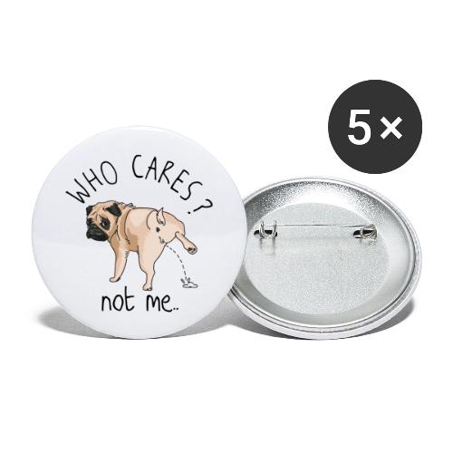 Dog Says Who Cares stupid tee - Buttons large 2.2'' (5-pack)