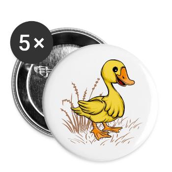 yellow duck - Buttons large 2.2'' (5-pack) - white