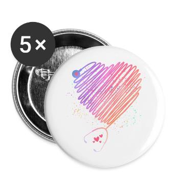 Womens Nurse Heart Stethoscope Nursing Ts For - Buttons large 2.2'' (5-pack) - white