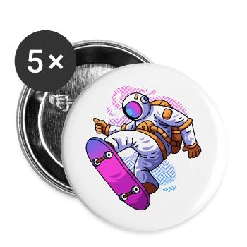 Astronaut Skater - Buttons large 2.2'' (5-pack) - white