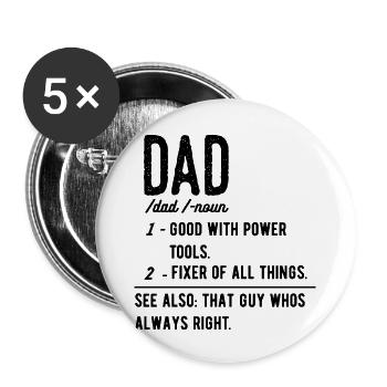 Dad Definition Father Day Papa Papa - Buttons large 2.2'' (5-pack) - white