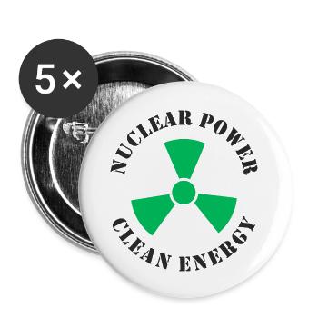 Nuclear Power Clean Energy - Buttons large 2.2'' (5-pack) - white