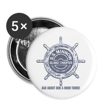 S S Minnow Tour - Buttons large 2.2'' (5-pack) - white