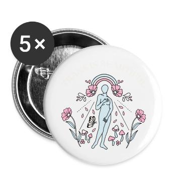 Trans Is Beautiful Retro Transgender Pride Gift - Buttons large 2.2'' (5-pack) - white