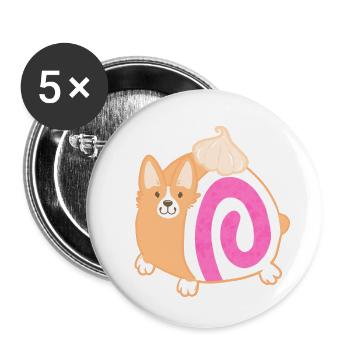 Corgi Jelly Roll - Buttons large 2.2'' (5-pack) - white