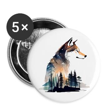Wolf Pine Trees - Buttons large 2.2'' (5-pack) - white