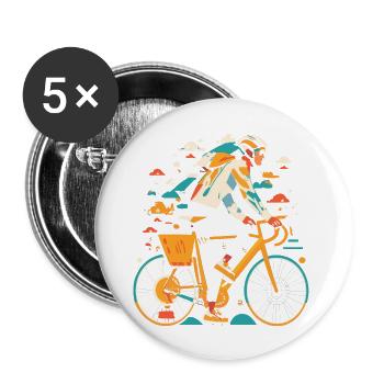 All Seasons Cyclist Gift - Buttons large 2.2'' (5-pack) - white