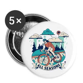 All Seasons Cyclist Weather - Buttons large 2.2'' (5-pack) - white