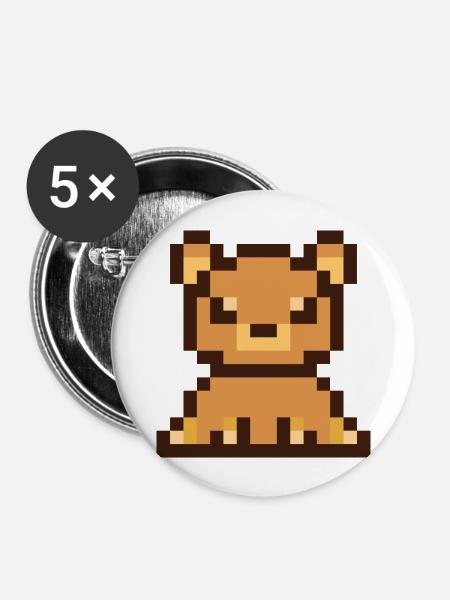 bear - Buttons large 2.2'' (5-pack) - white