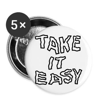 Take it easy - Buttons large 2.2'' (5-pack) - white