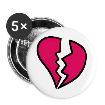 Broken Heart Design With Two Shades of Red Vector - Buttons large 2.2'' (5-pack) - white