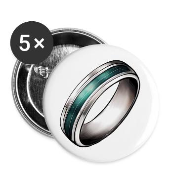 Silver Ring With Green Inlay Jewelry - Buttons large 2.2'' (5-pack) - white