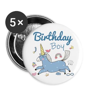 Cute Baby Unicorn - Birthday Boy - Buttons large 2.2'' (5-pack) - white