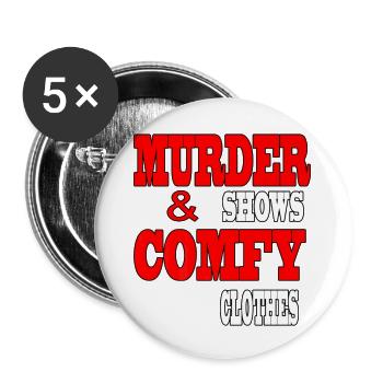 Murder Shows Clothes Premium - Buttons large 2.2'' (5-pack) - white
